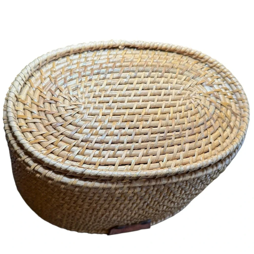 Vintage 1960's Etienne Aigner Wicker Rattan Basket‎ Satchel Creel Purse Hand Bag